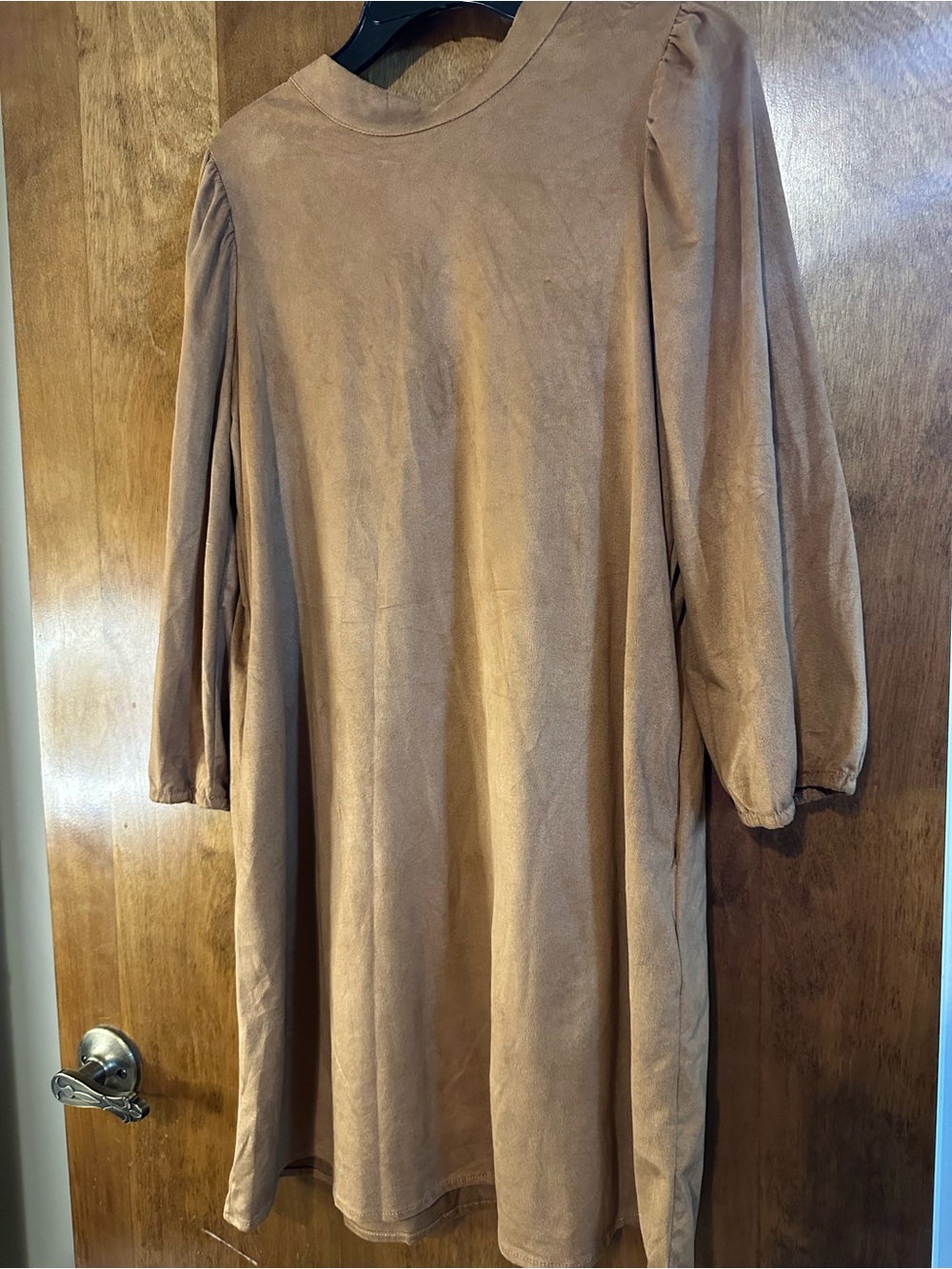 Girl’s Classic Brown Long-Sleeve Shift Dress